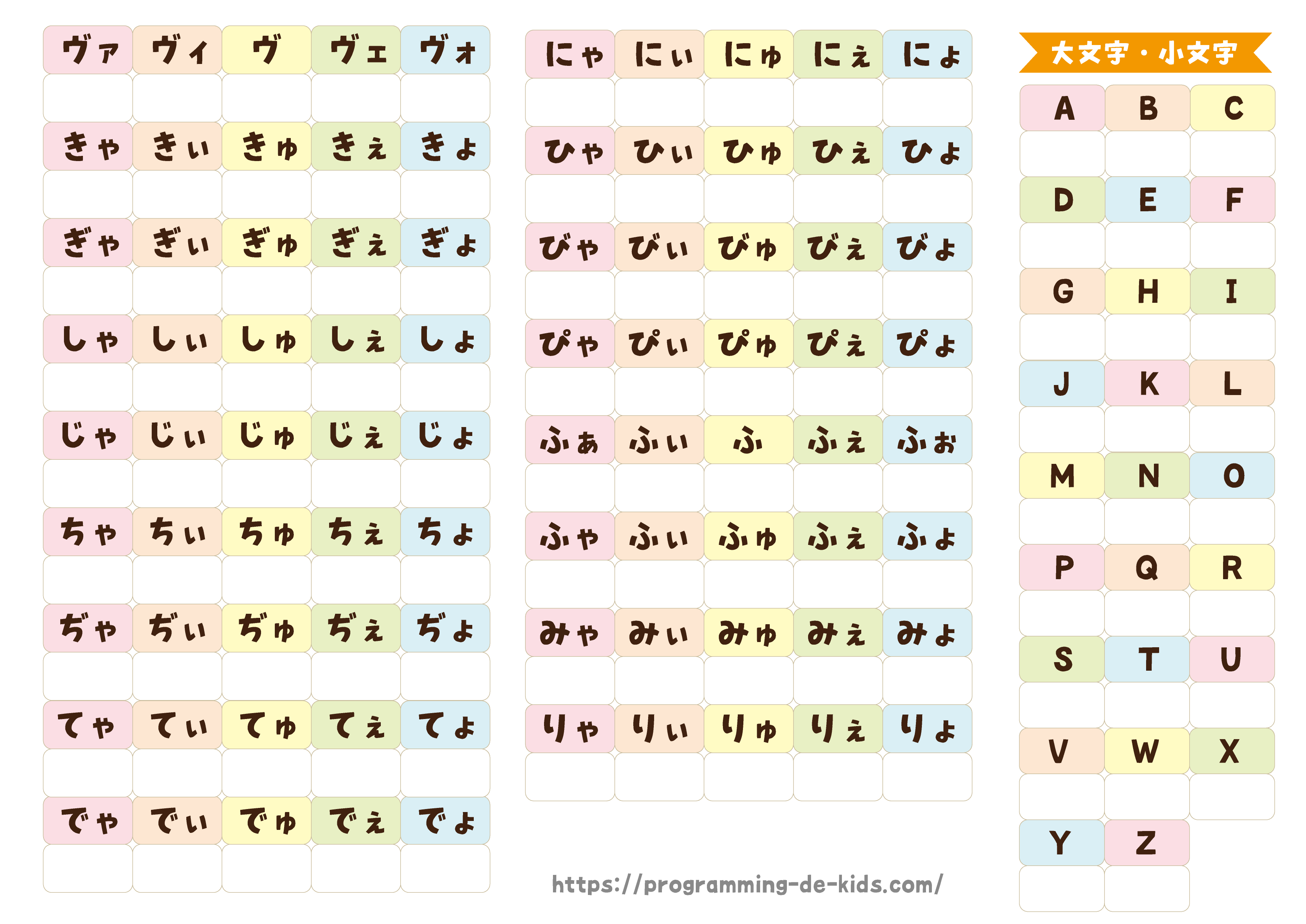 ローマ字入力表テンプレートの無料ダウンロード 小学生向けでかわいい プログラミングdeキッズ